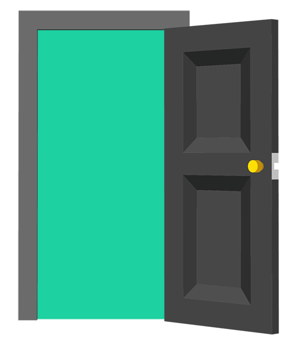 Opened door